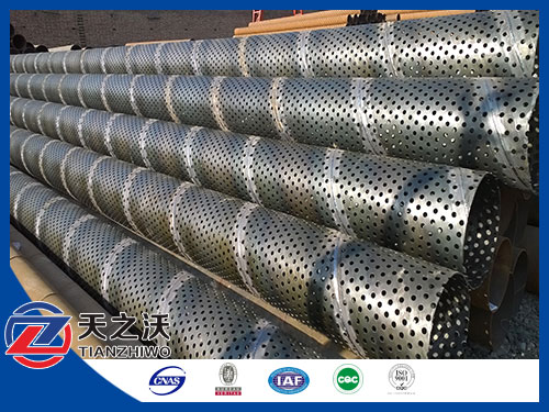 Spiral welded perforated metal pipe