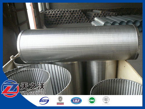 Wedge wire cylinder water filter screen